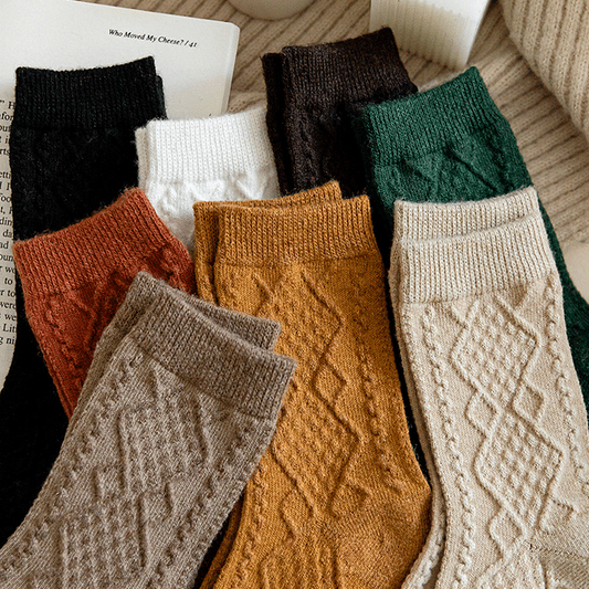 Aran Knit Ankle Socks (8 Colours)