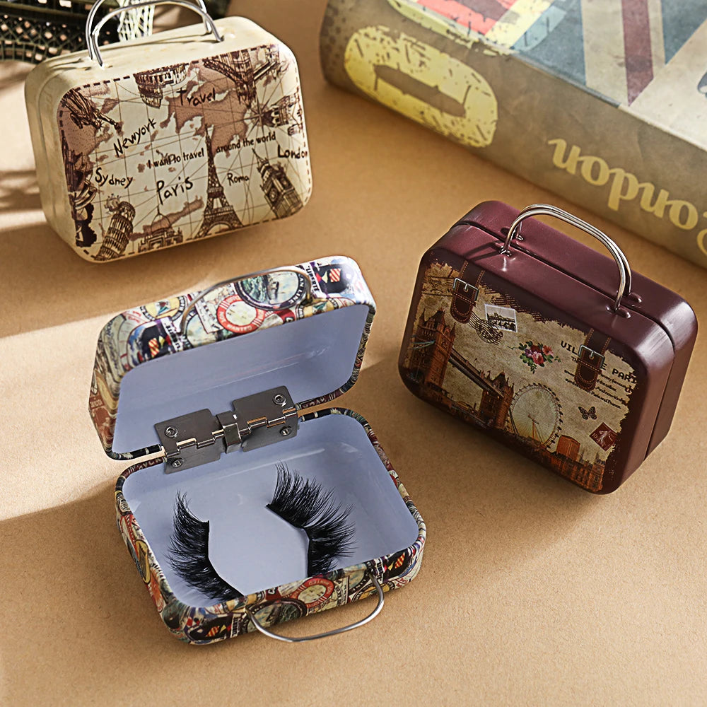 Kitschy Mini Vintage Lugagge Storage Tin