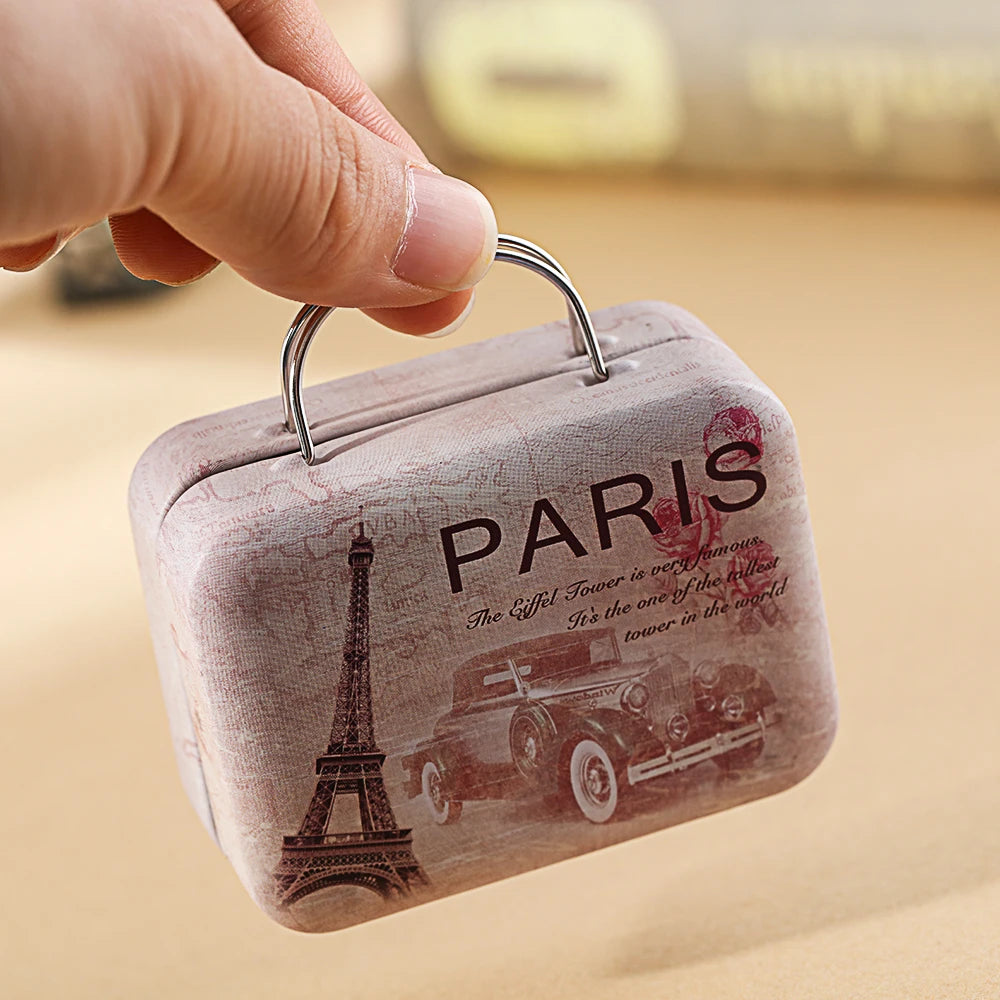 Kitschy Mini Vintage Lugagge Storage Tin