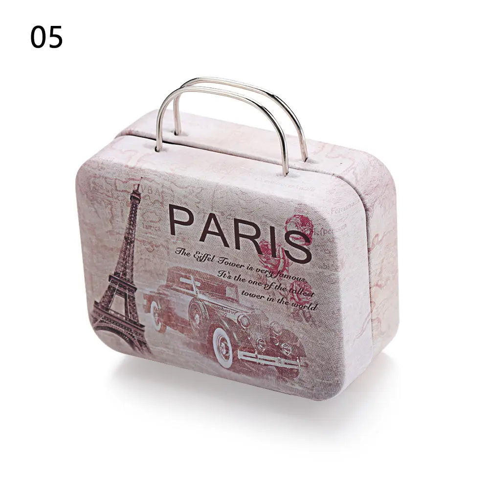 Kitschy Mini Vintage Lugagge Storage Tin