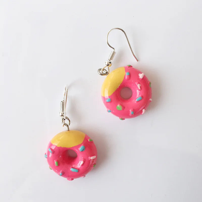 Fashion Cute Funny Chocolate Cake Drop Earrings For Women Girl Geometric Food Shape Donuts Cookies Dangle Earrings Party Jewelry - Ice Cream Cake