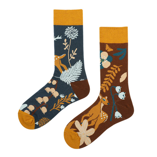 Mismatched Crew Socks: Deer