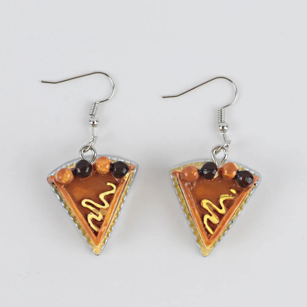 Fashion Cute Funny Chocolate Cake Drop Earrings For Women Girl Geometric Food Shape Donuts Cookies Dangle Earrings Party Jewelry - Ice Cream Cake