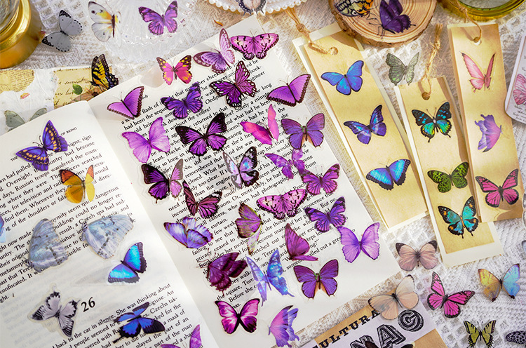 Butterfly Sticker Sets (6 Designs,40pcs)
