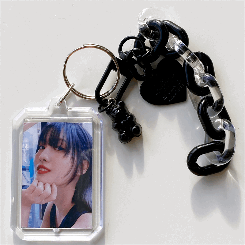 Acrylic Charm Chain Photo Frame Keychain (8 Colours) – Ice Cream Cake