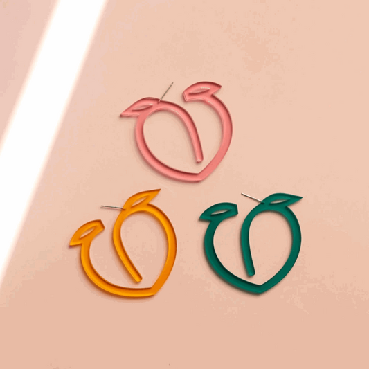Acrylic Peach Earrings (3 Colours)