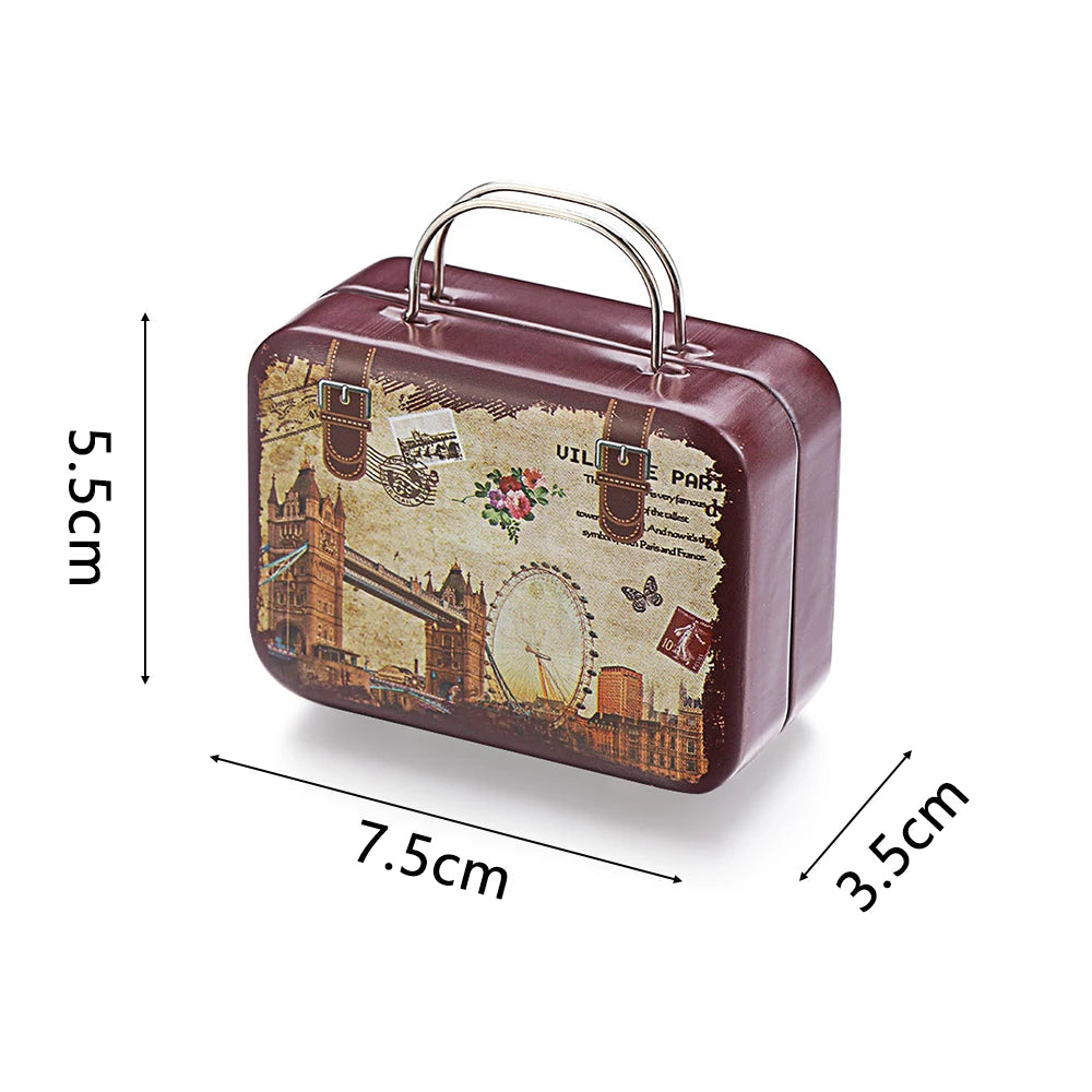 Kitschy Mini Vintage Lugagge Storage Tin