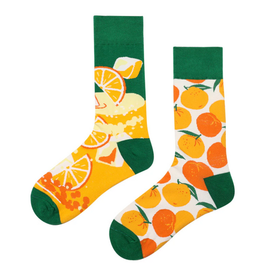 Mismatched Crew Socks: Orange Soda
