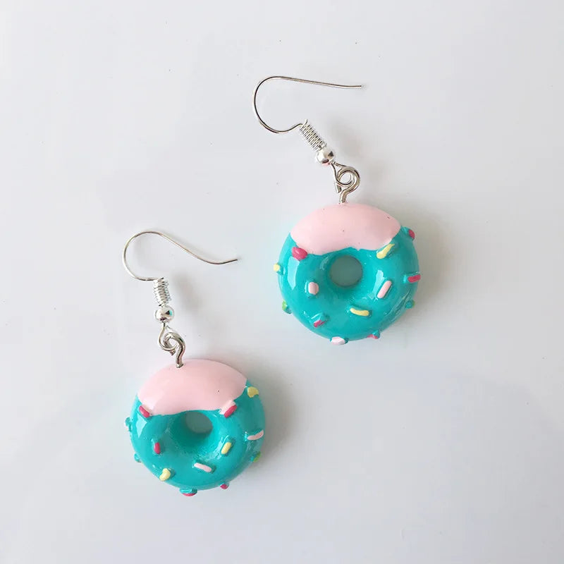 Fashion Cute Funny Chocolate Cake Drop Earrings For Women Girl Geometric Food Shape Donuts Cookies Dangle Earrings Party Jewelry - Ice Cream Cake