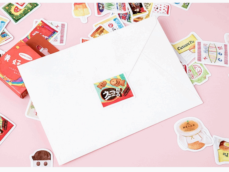 Asian Snacks Sticker Pack (46pcs) - Ice Cream Cake