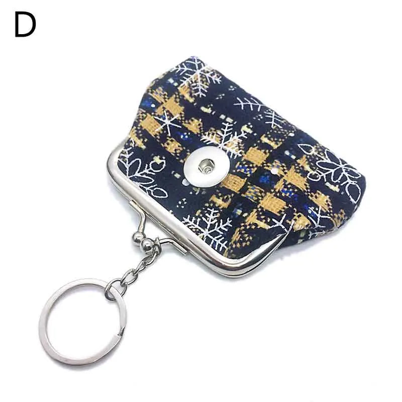 Christmas Mini 023 Fabric 18mm Snap Button Kids Women Bag Charms Multifunction Keyring Key Rings Purse jewelry 9cm*7cm*7cm - Ice Cream Cake