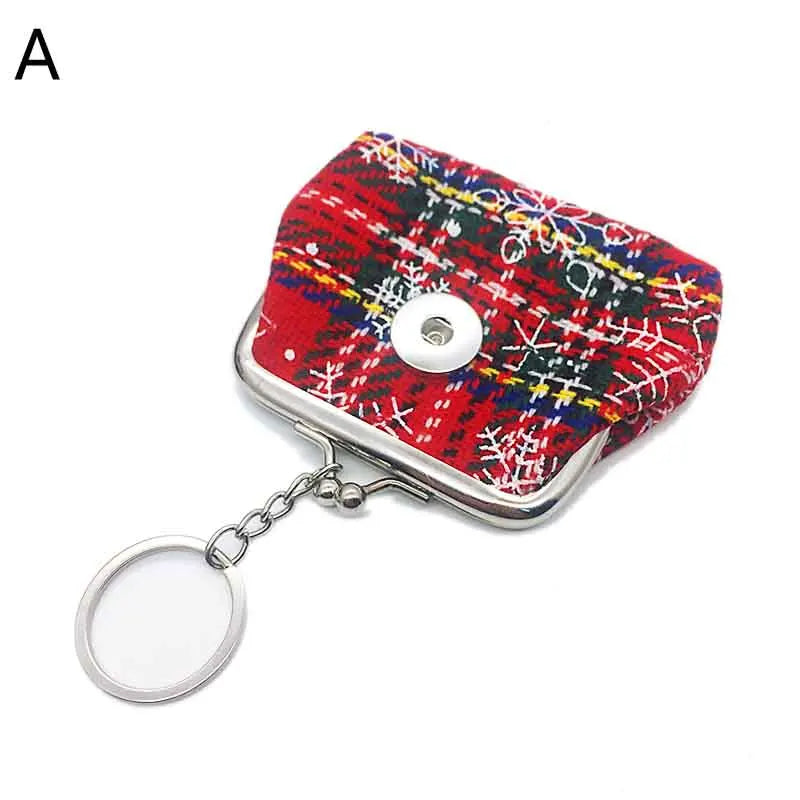 Christmas Mini 023 Fabric 18mm Snap Button Kids Women Bag Charms Multifunction Keyring Key Rings Purse jewelry 9cm*7cm*7cm - Ice Cream Cake