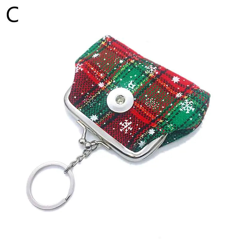 Christmas Mini 023 Fabric 18mm Snap Button Kids Women Bag Charms Multifunction Keyring Key Rings Purse jewelry 9cm*7cm*7cm - Ice Cream Cake