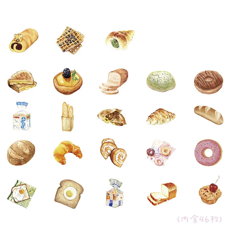 Kawaii Pastry Theme Sticker Set (46 Stickers)