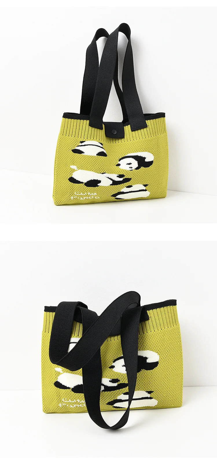 Knitted Panda Party Tote (4 Colours)