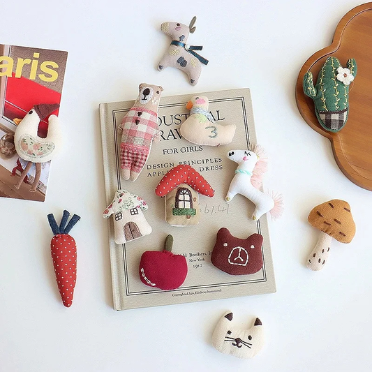 Whimsical Linen Character Brooch (19 Designs) - Ice Cream Cake