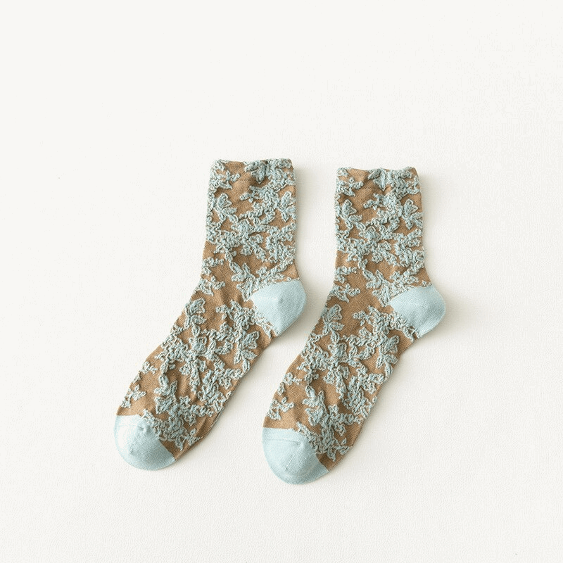 Baroque Wallpaper Pattern Textured Ankle Socks (5 Colours)