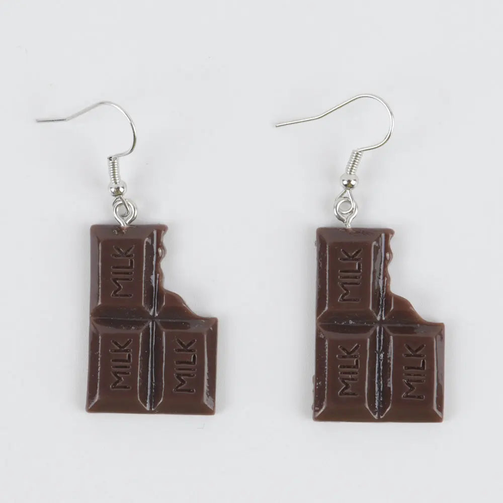 Fashion Cute Funny Chocolate Cake Drop Earrings For Women Girl Geometric Food Shape Donuts Cookies Dangle Earrings Party Jewelry - Ice Cream Cake