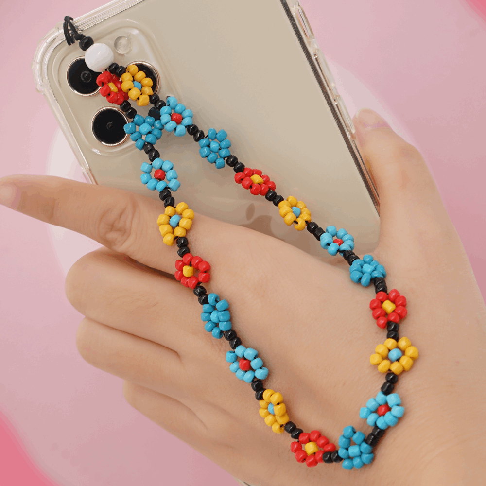 Beaded Daisy Phone Strap