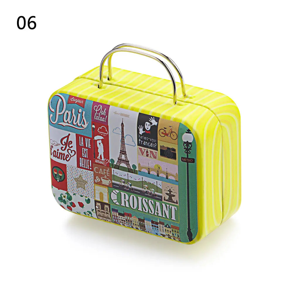 Kitschy Mini Vintage Lugagge Storage Tin