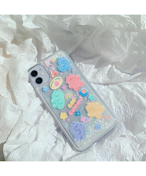 Gummy Cat Quicksand Glitter iPhone Case