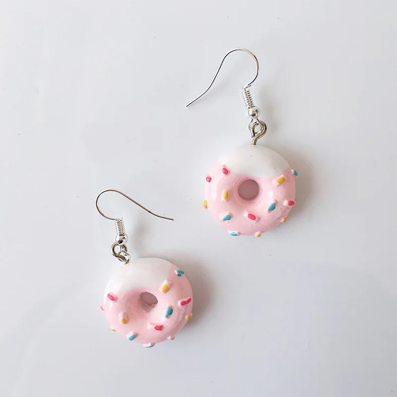 Fashion Cute Funny Chocolate Cake Drop Earrings For Women Girl Geometric Food Shape Donuts Cookies Dangle Earrings Party Jewelry - Ice Cream Cake