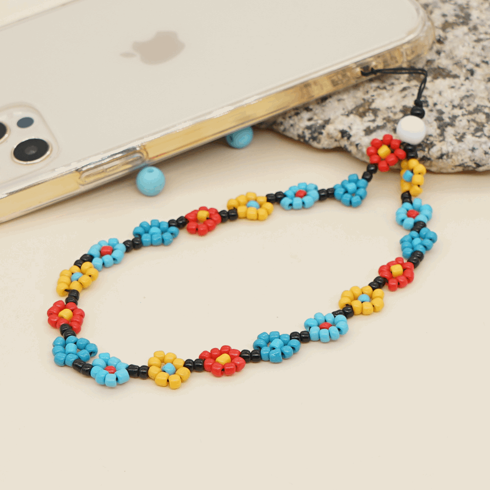 Beaded Daisy Phone Strap