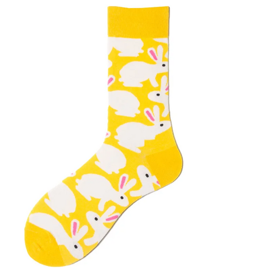Yellow Bunny Crew Socks