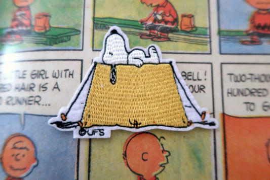 Camping Snoopy Peanuts comic embroidered patch/appliqué