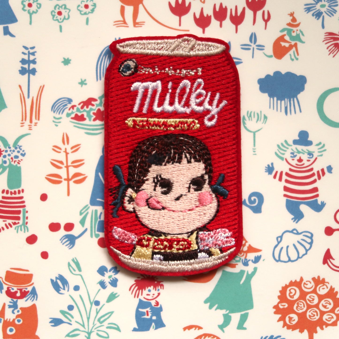 Peko Milky Candy Drink Embroidered Iron-On Patch