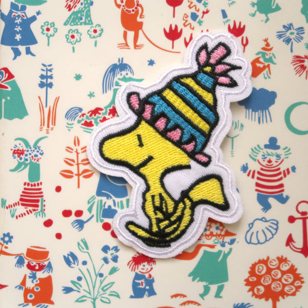 Snoopy Embroidery Patch // Little bird Birthday Woodstock from the Peanuts comics embroidered iron on patch badge appliqué