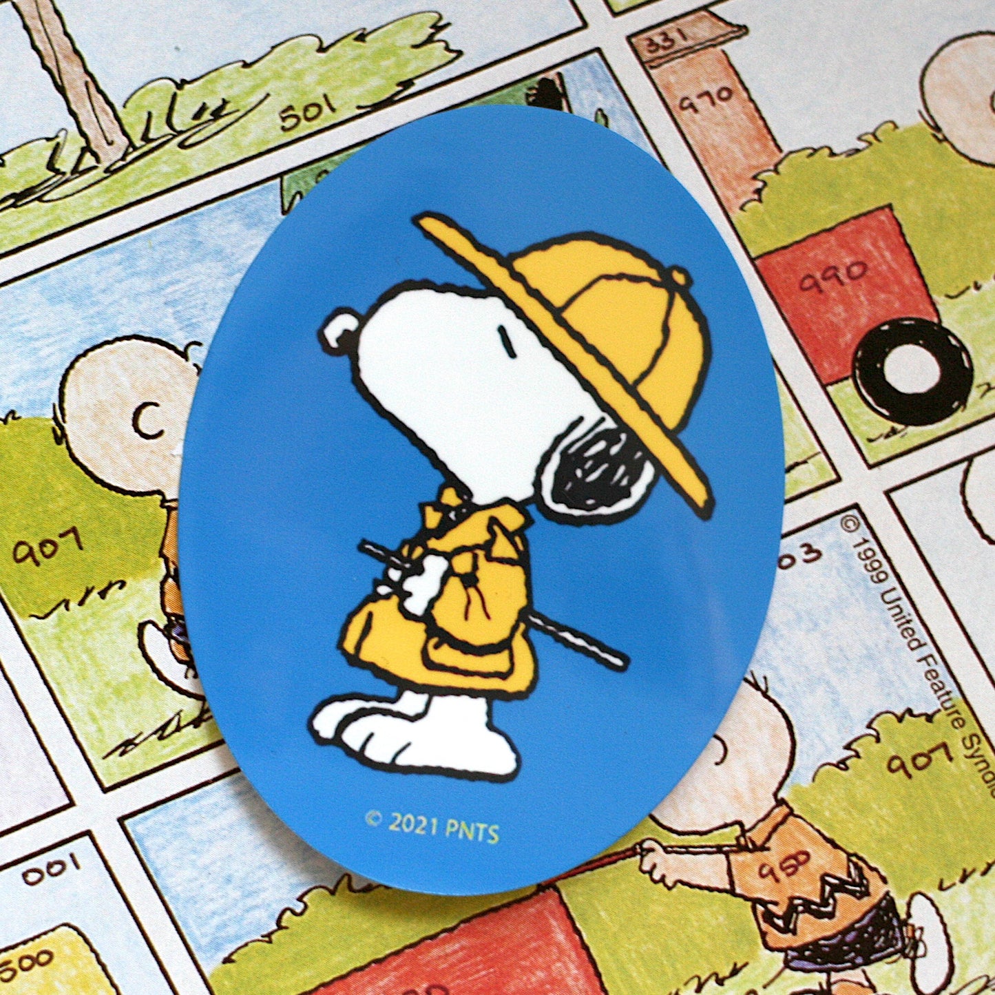 Snoopy Vinyl Sticker // Rainy Day Snoopy from Peanuts Comics Glossy Vinyl Waterproof Sticker