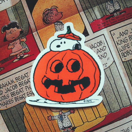 Snoopy Vinyl Sticker // Snoopy from Peanuts comics Halloween Vinyl Great Pumpkin Sticker