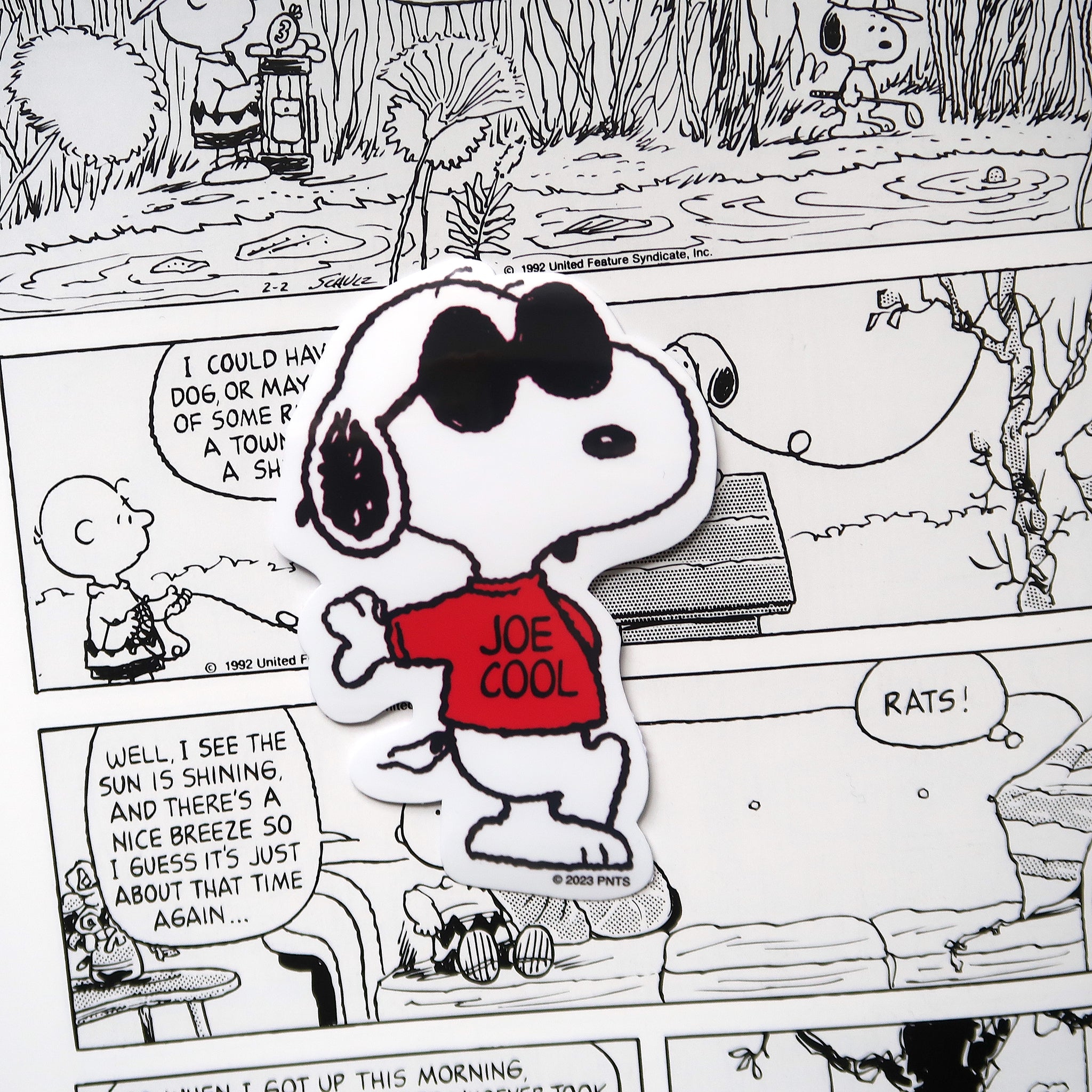 Snoopy Vinyl Sticker // Joe Cool Snoopy from Peanuts comics and cartoons Glossy Vinyl Sticker