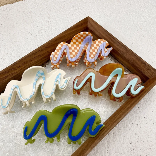 Y2K Wavy Hair Claw Clip (7 Colours)