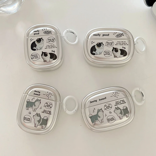 Chunky Cat And Shiba Inu Dog AirPods Charger Case Cover (2 Designs)