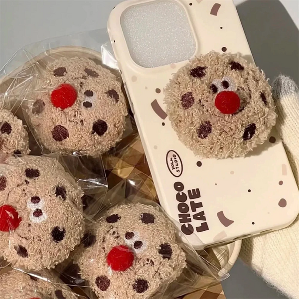 Plush Funny Cookie Phone Grip