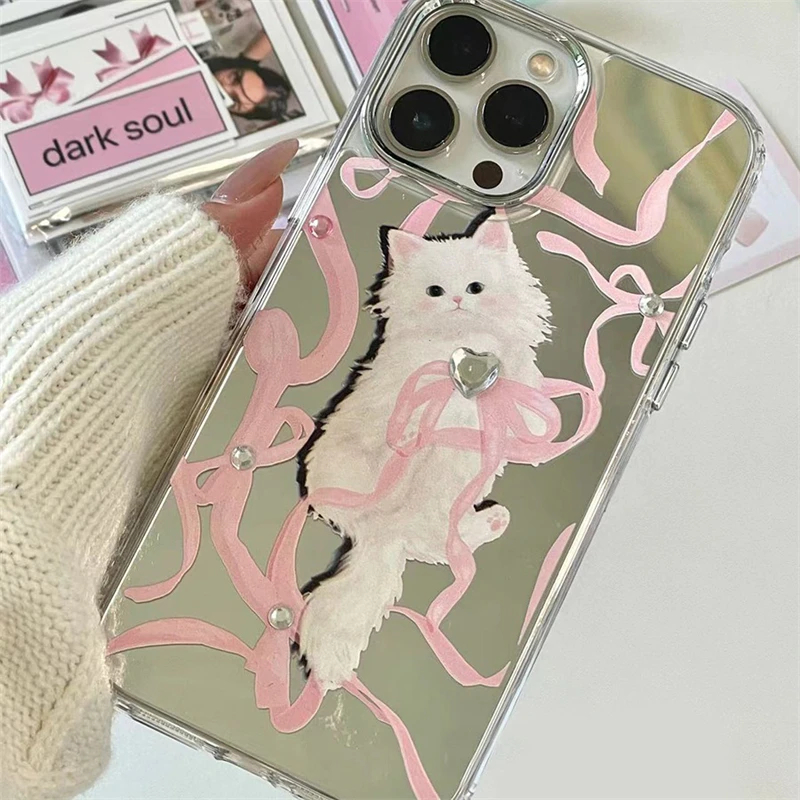 Coquette Ribbon Kitty Cat iPhone Case