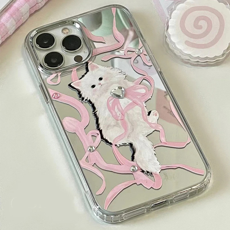 Coquette Ribbon Kitty Cat iPhone Case