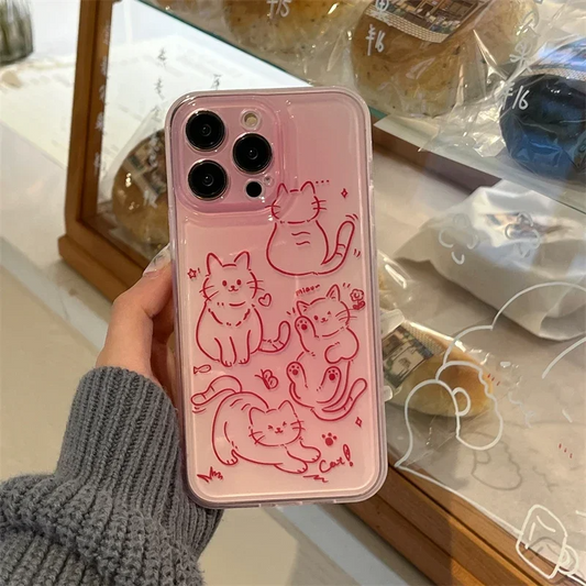 Pink Cats iPhone Case