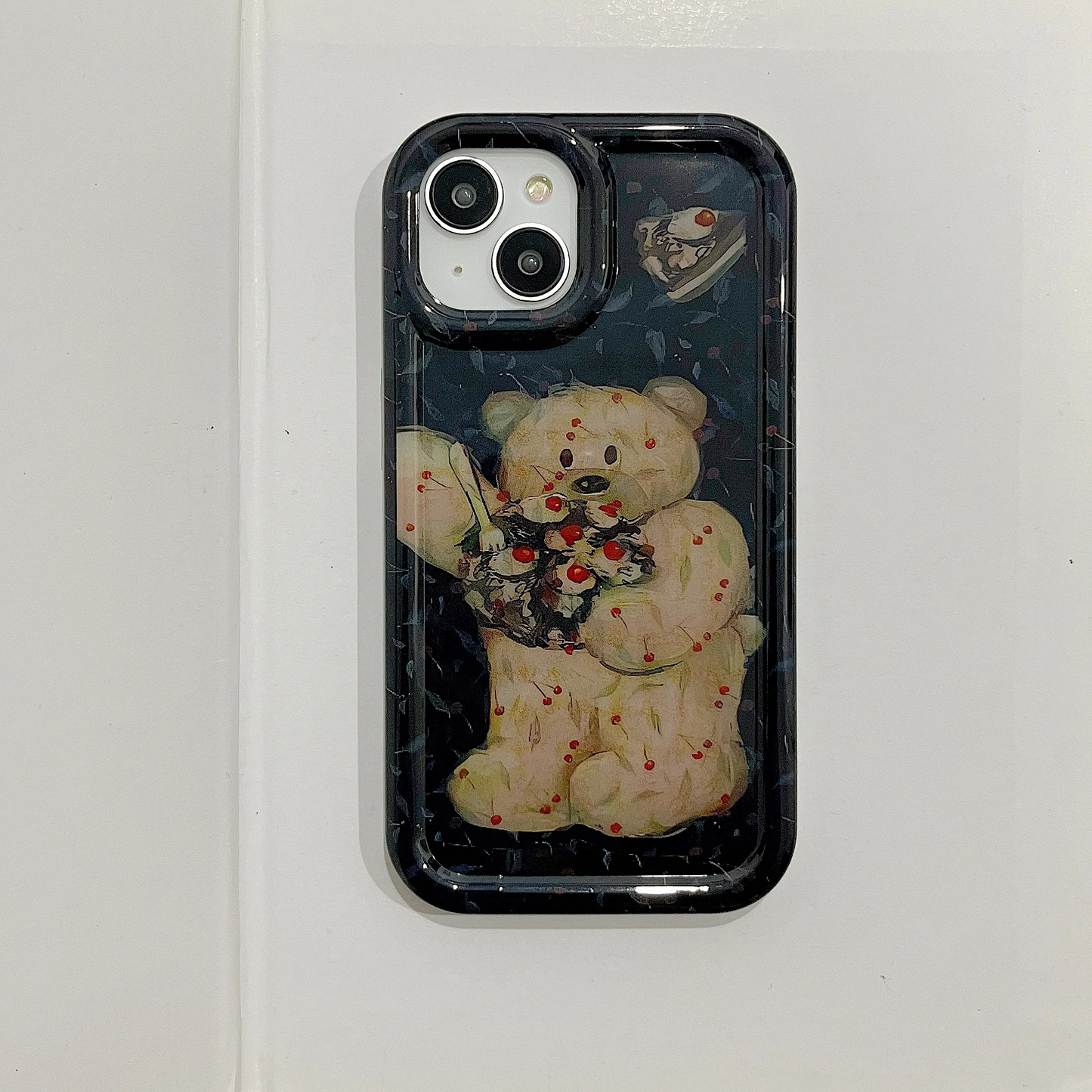 Retro Cake Eating Teddy Bear iPhone Case