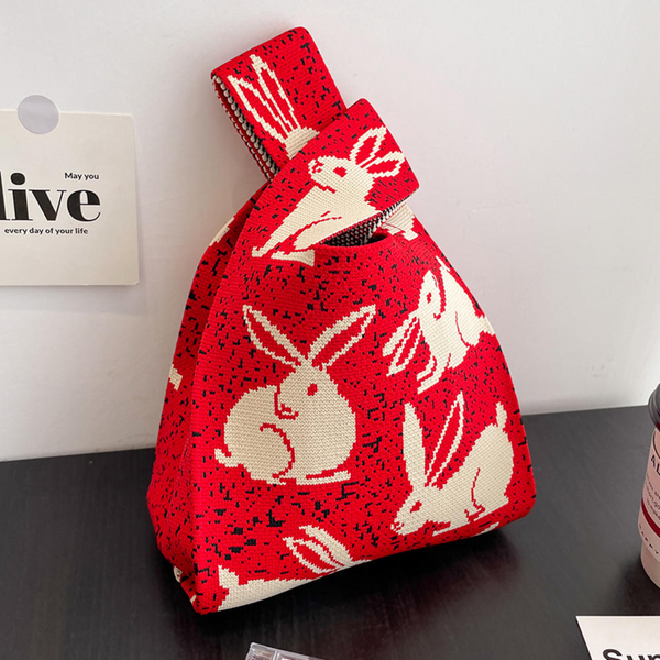 Bunny Club Knitted Mini Lunch Tote