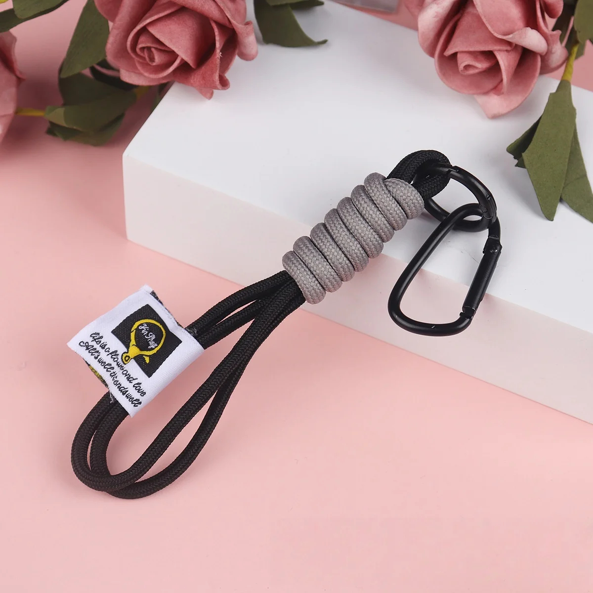 Pop Colour Phone Safety Strap with Carabiner Clip