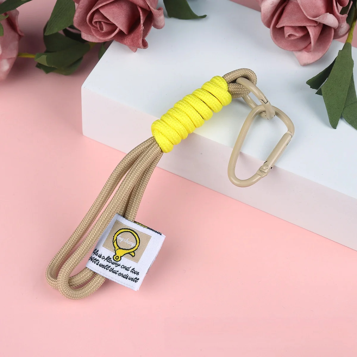 Pop Colour Phone Safety Strap with Carabiner Clip