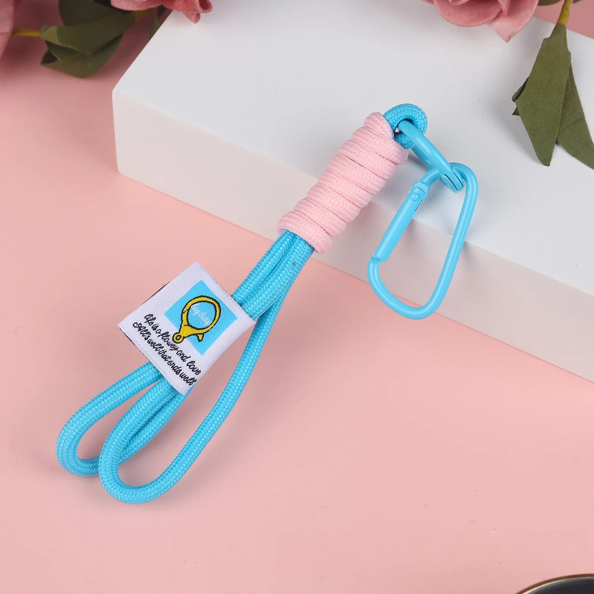Pop Colour Phone Safety Strap with Carabiner Clip