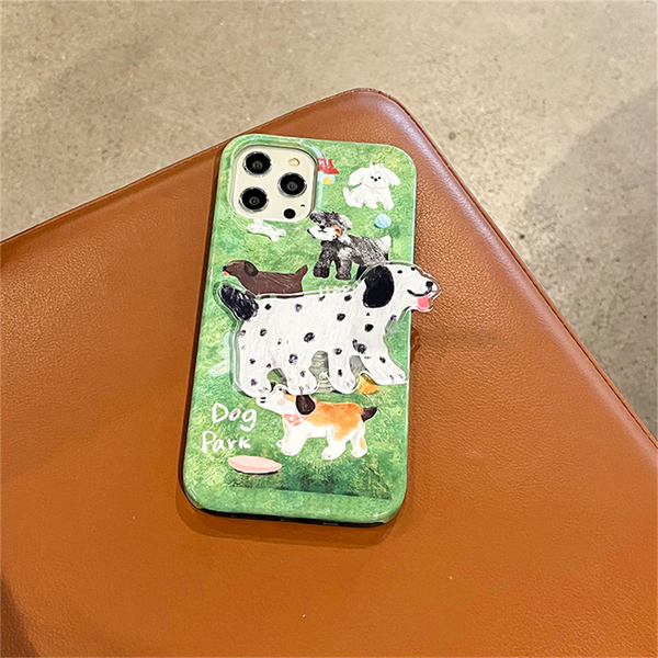 Puppy Park iPhone Case with Grip Option