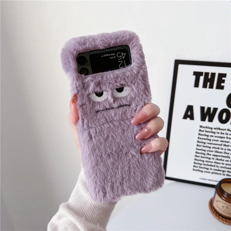 Plush Purple Monster Galaxy Z Flip Phone Case