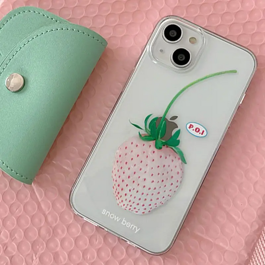 White Strawberry iPhone Case