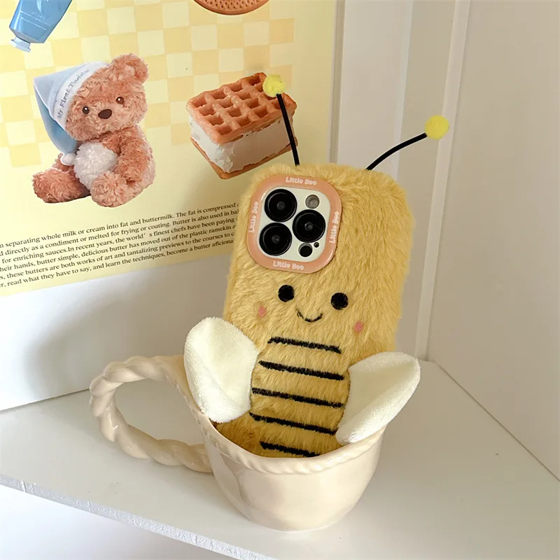 Plush Honeybee iPhone Case - Ice Cream Cake