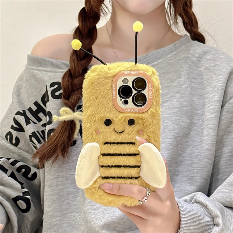 Plush Honeybee iPhone Case - Ice Cream Cake